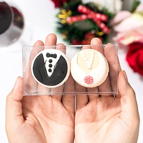 RomanticBaking 100 Pack 3x3x3 Inch Clear Hot Chocolate Bomb Boxes Small Gift Boxes for Cupcake,Candies, Birthday Wedding Party Favor Box
