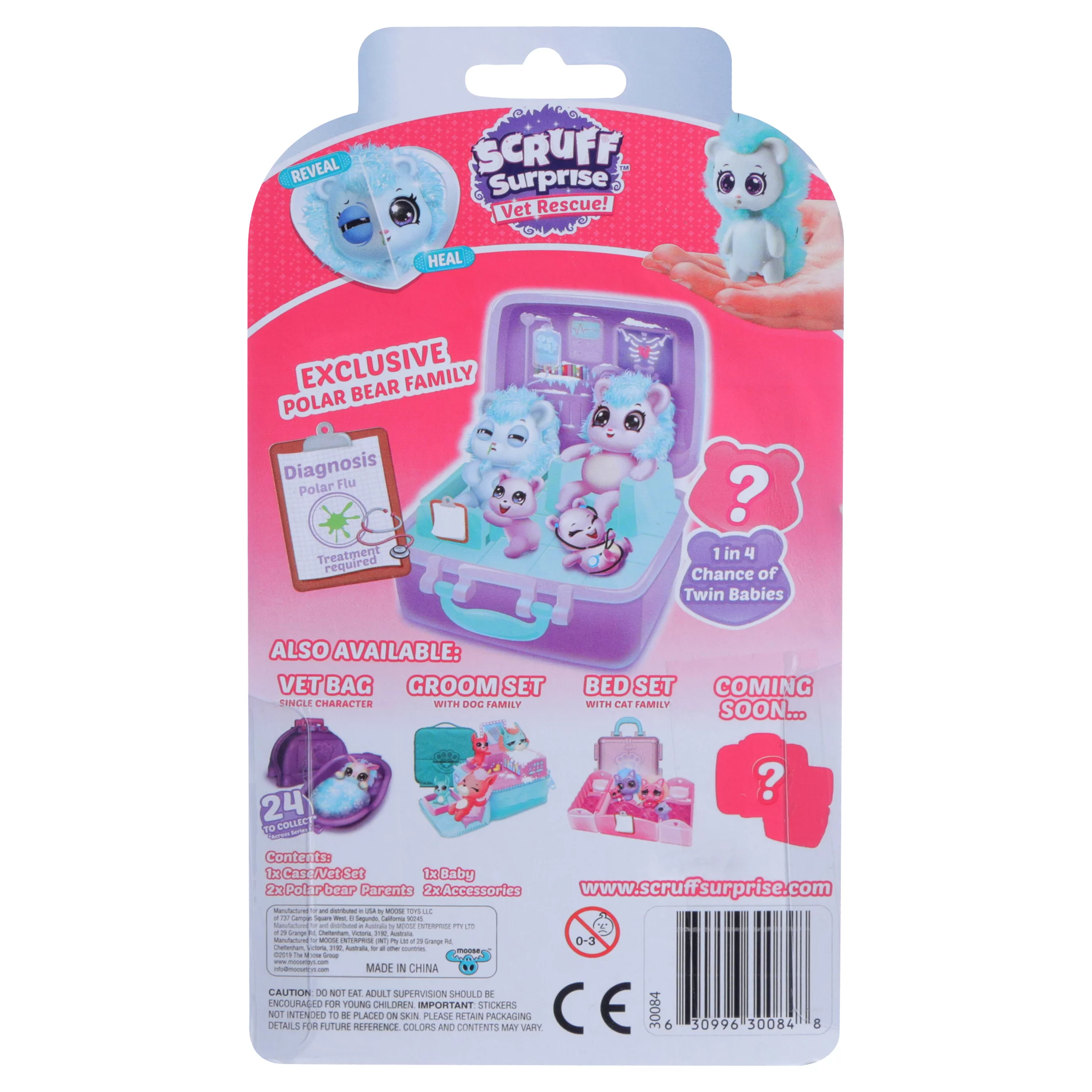 Little Live Pets Scruff Surprise Vet Rescue, Groom Set with Dog Family