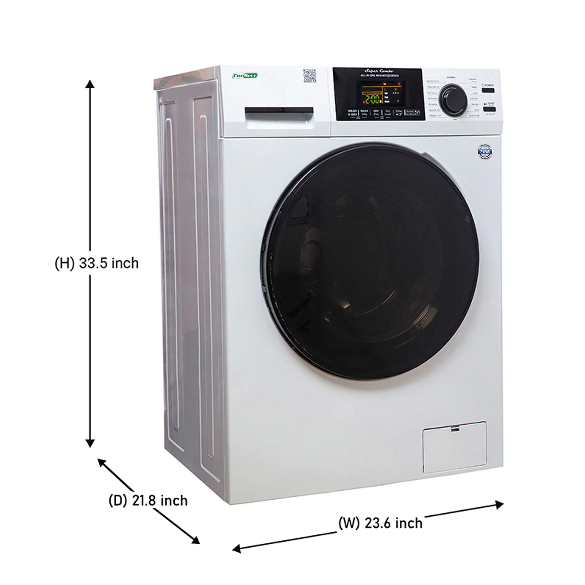 Conserv 15 lbs Compact Combo Sani Washer Vented/Ventless Dryer with Pet Cycle in White