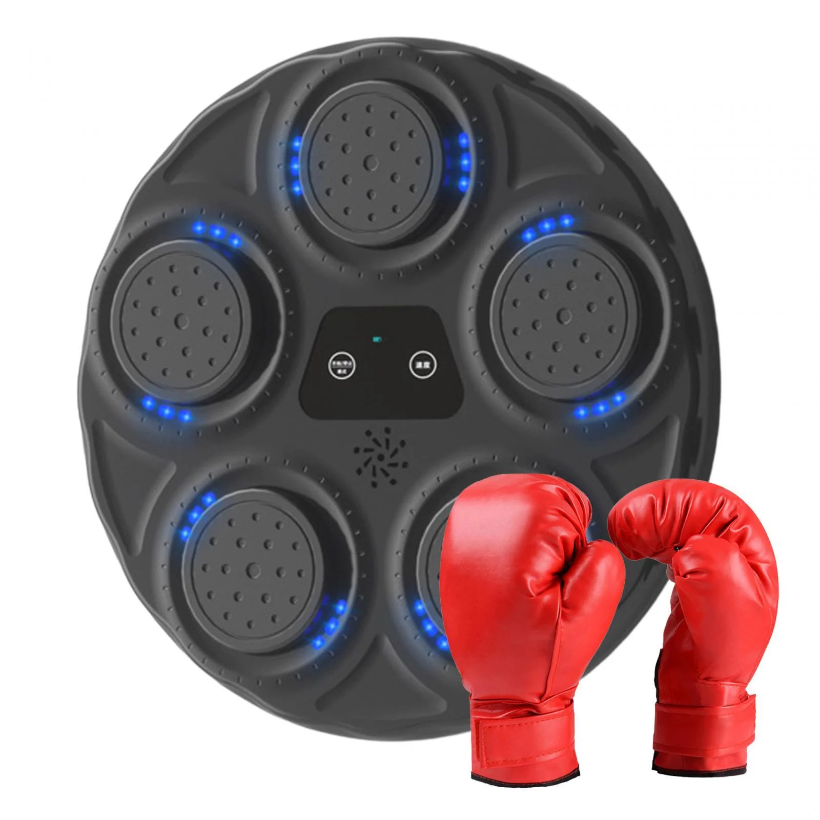 AMLESO Electronic Boxing Machine Boxing Trainer Lighted Speed Adjustable Punching Pad Music Boxing Target for Martial Arts Taekwondo With Gloves