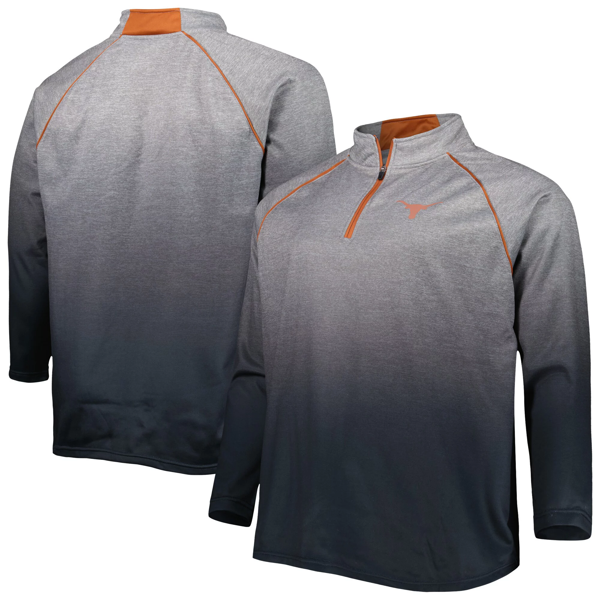 Men's Colosseum Heather Gray Texas Longhorns Sitwell Raglan Quarter-Zip Jacket
