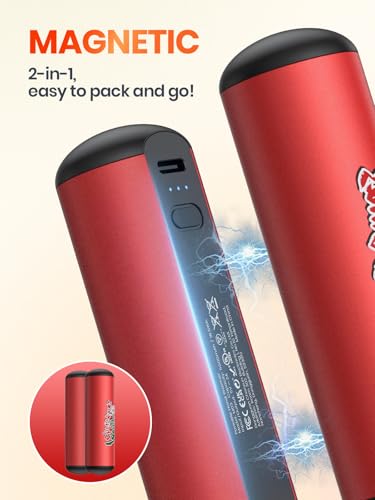 Hand Warmers Rechargeable 2 Pack, Warmco 10000mAh Magnetic Electric Handwarmers Portable Power Bank, 9Hrs Warmth 3 Levels Heat Up to 136°F Reusable Battery Operated Heater Keep You Warm in Winter