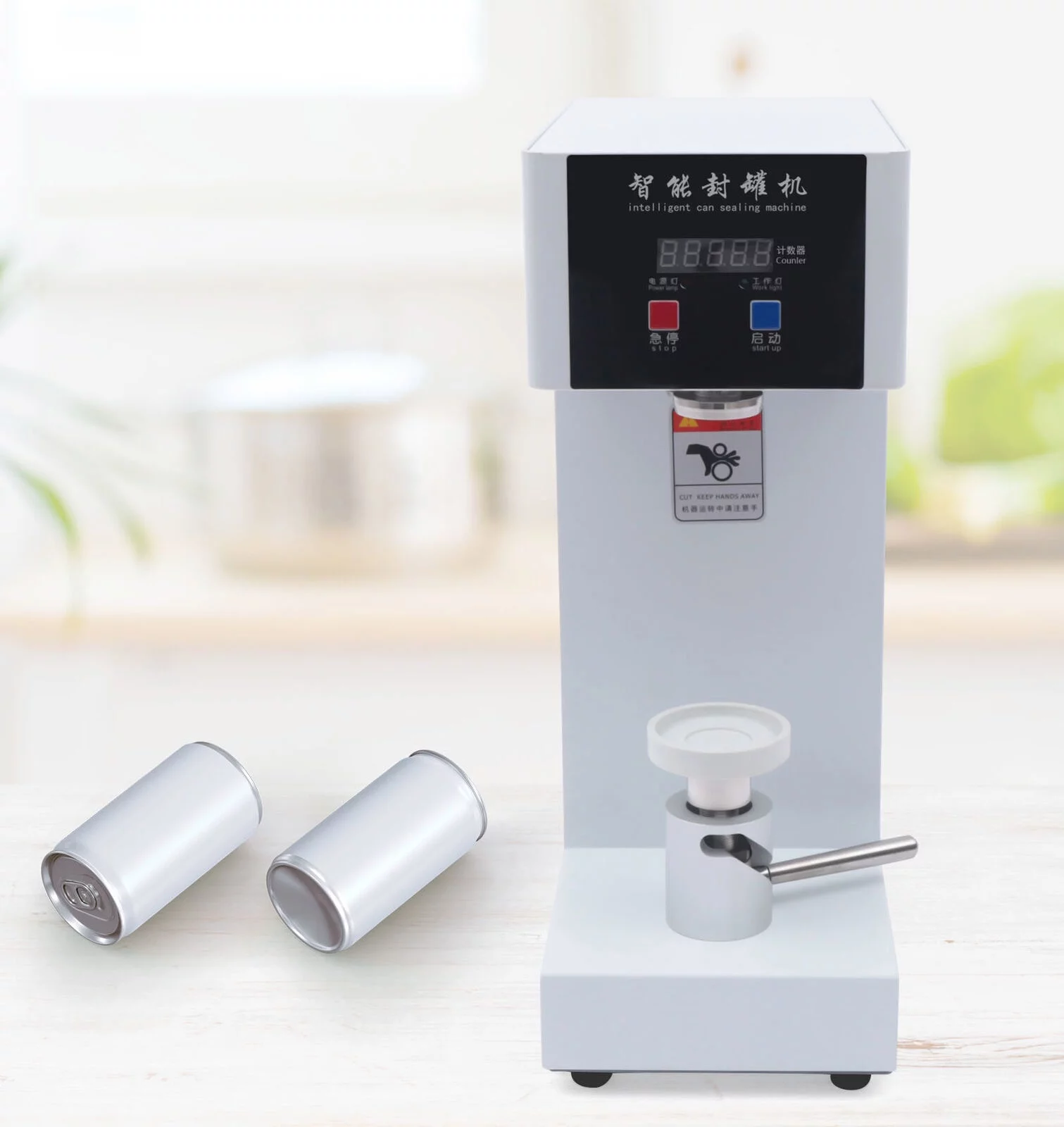 Oukaning Can Sealing Machine Can Seamer Semi Automatic Tin Can Sealer Machine 2.2inch Diameter Electric Can Seamer Machine 180W