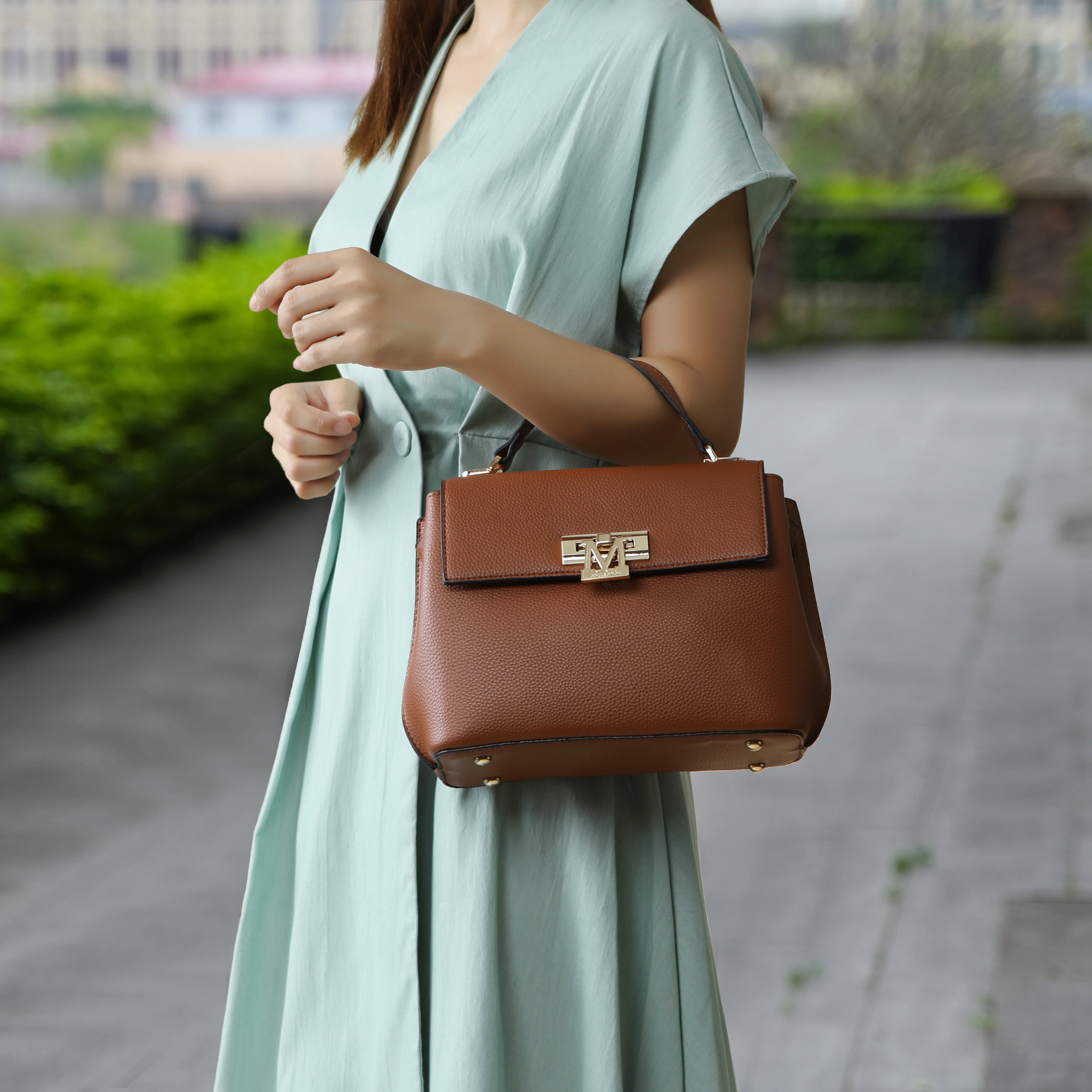 MKF Collection Hadley Vegan Leather Women's Satchel & Wristlet Wallet, Stylish Top-handle Purse Handbag 2 pcs by Mia K - Black