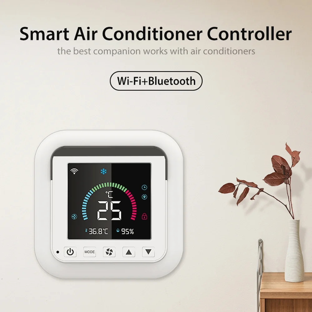 Dazzduo Hygrothermograph,Display Screen APP Air Conditioner L Bedroom Air Conditioner Bedroom Conditioner LCD lit Temperature Infrared dsfen WiFi Temperature Conditioner L Display Tuya Temperature