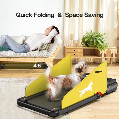 Dog Treadmill for Small & Medium Dogs, Indoor Pet Dog Running Machine with LCD Display, Fitness Treadmill for Dogs, Quiet Dog Pacer Treadmill for Exercise
