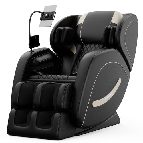 Massage Chair Full Body, Zero Gravity Massage Chair with Auto Modes, Airbag Massage, 6 Fix Point Rollers, Foot Massage, Heating, Touch Screen Controller, Home Relaxation Recliner with Massage, Black