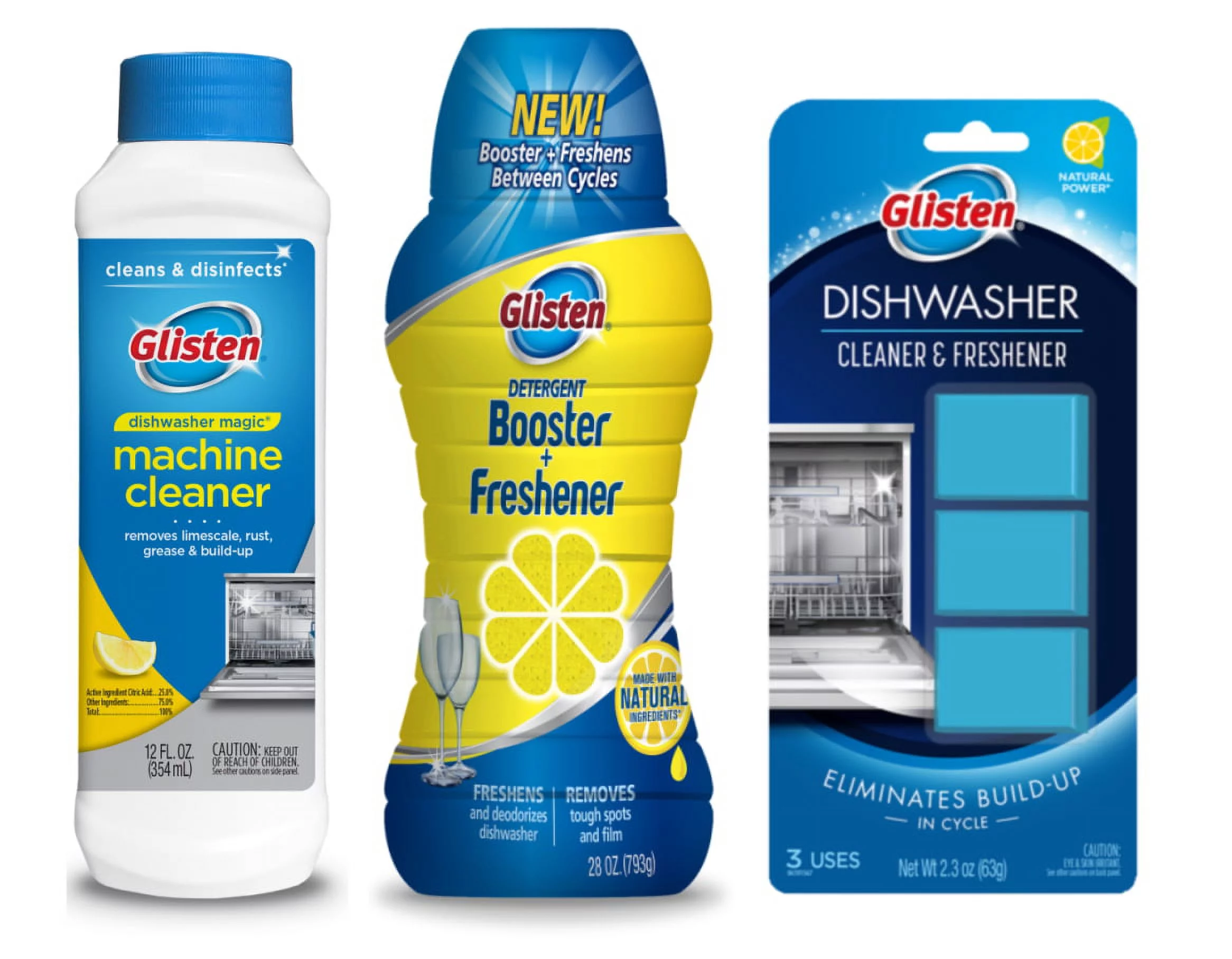 Glisten Dishwasher Magic Machine Cleaner & Disinfectant, Freshener Tablets and Detergent Booster