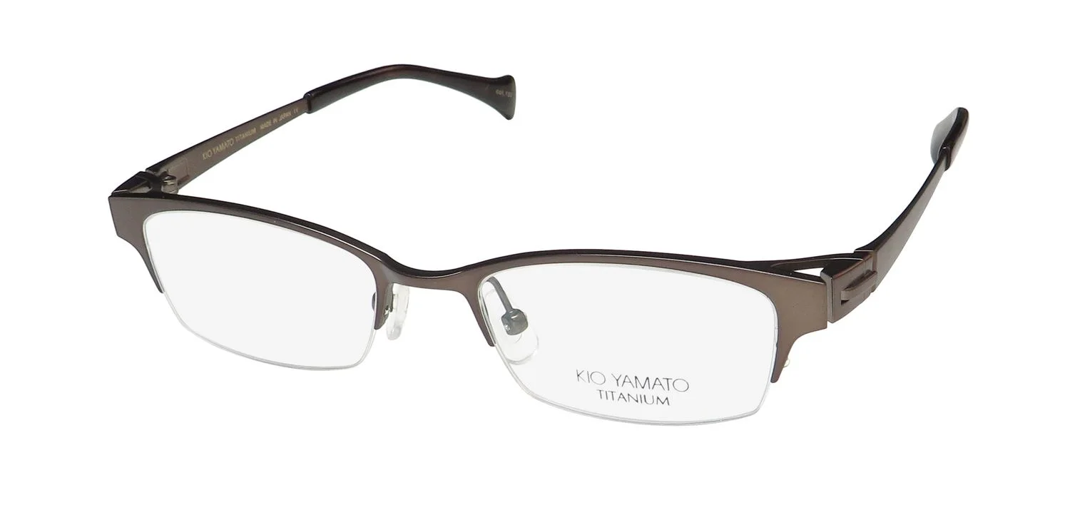 KIO YAMATO KT-410U TITANIUM HALF-RIM PREMIUM SEGMENT RARE EYEGLASS FRAME/GLASSES