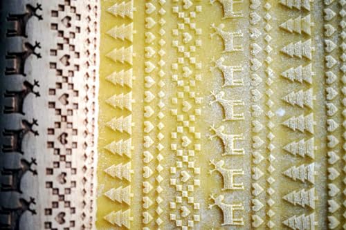 CHRISTMAS GIFTS EMBOSSING ROLLING PIN laser engraved with Christmas symbols CHRISTMAS GINGERBREAD COOKIES