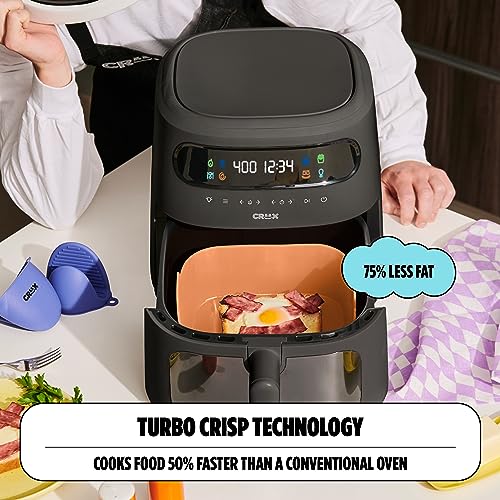 CRUX x Marshmello 8.0 QT Digital Air Fryer with TurboCrisp Technology, Touch Screen Temperature Control, Timer and Auto Shut-off, Fully Programmable, Silicone Liner Included, Lavender