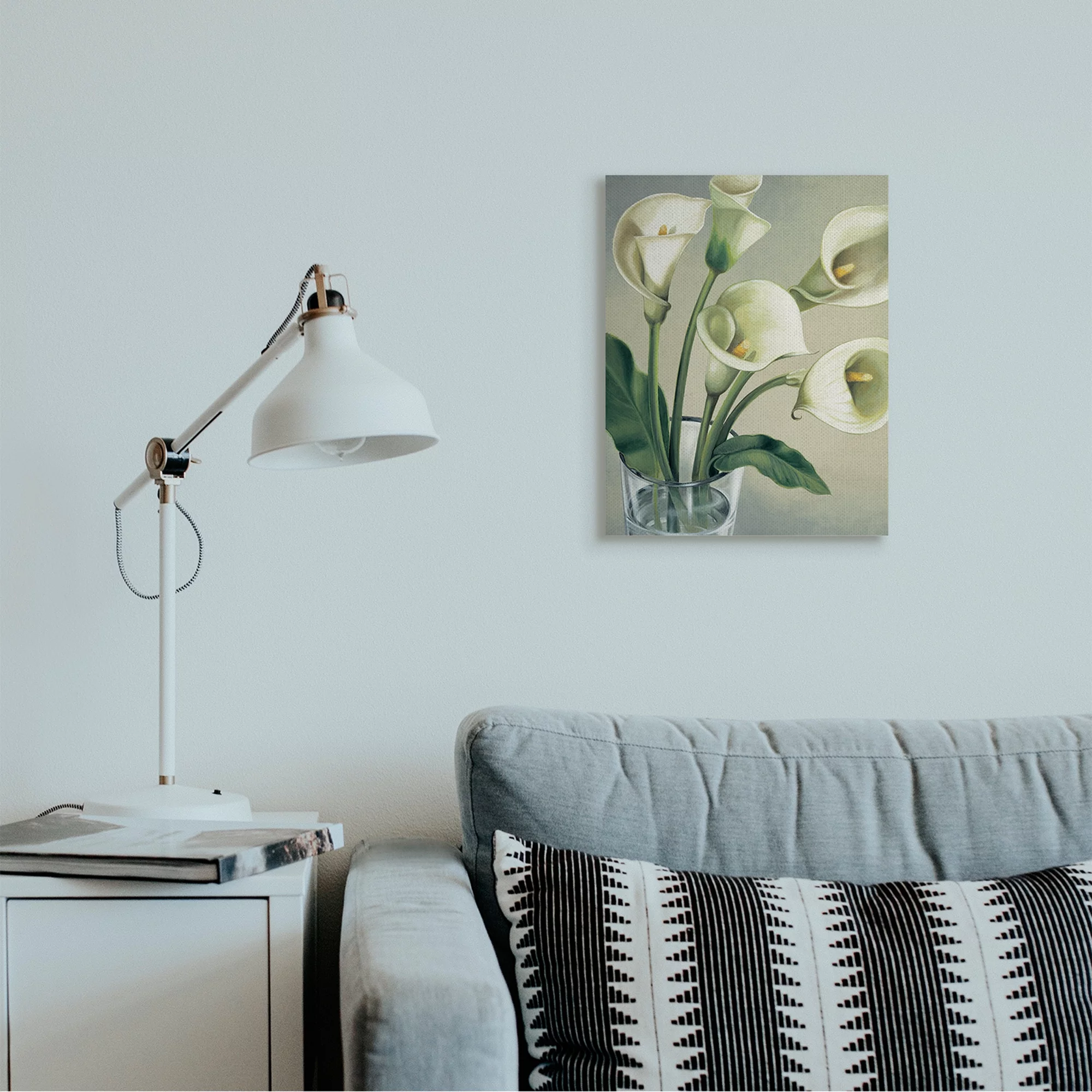 Stupell Industries Soft White Calla Lily Florals Glass Jar Canvas Wall Art by Eva Barberini