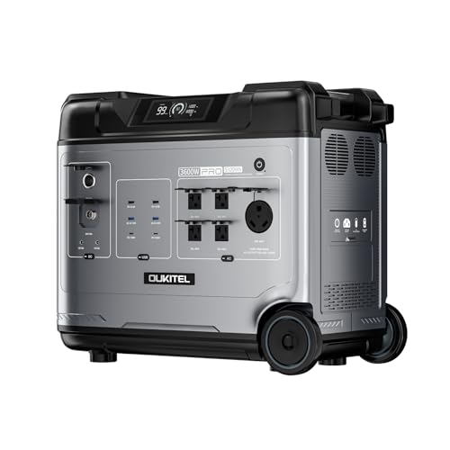 OUKITEL Portable Power Station P5000, Solar Generator with 5120Wh, 5x2200W AC Outlets (4000W Surge), 2.8H Full Charge, 1000W MPPT Solar, for Emergency, Home Backup, RV, Off-grid