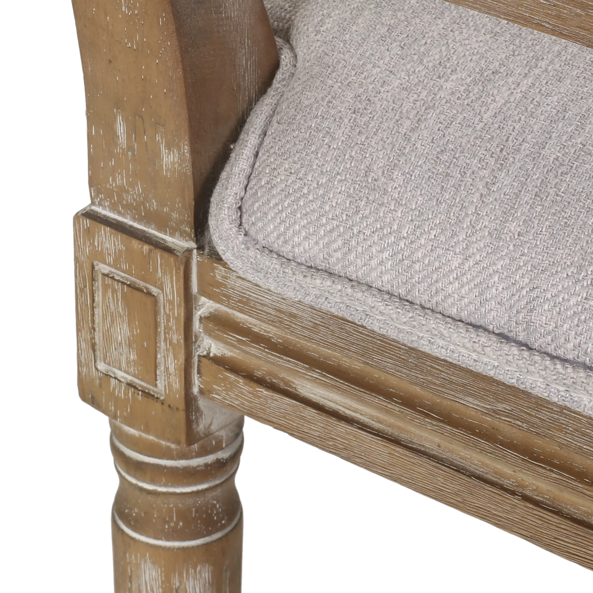 Noble House Beckstrom French Wood Dining Chair, Set of 2, Light Gray, Natural