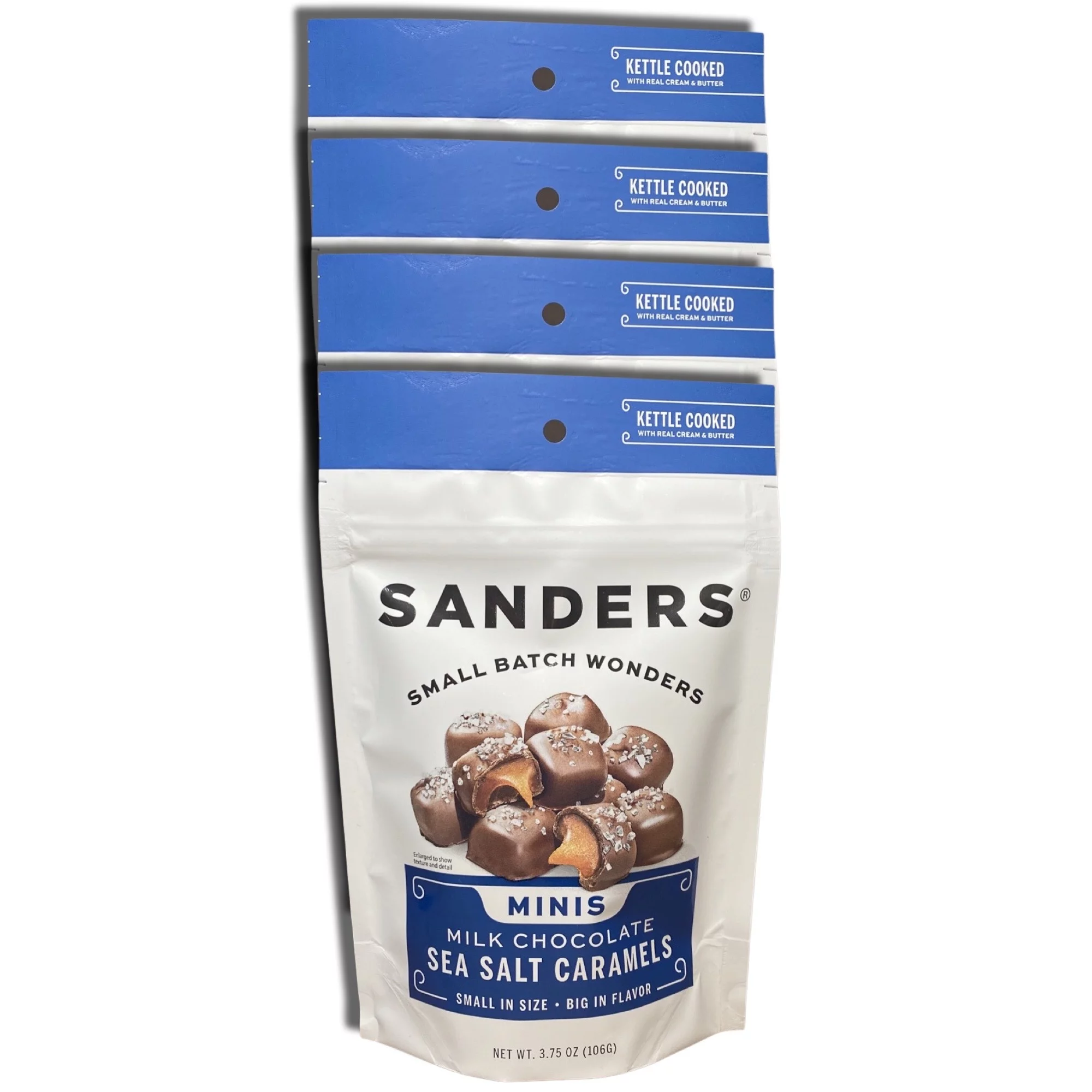 Tribeca Curations | Small Batch Mini Chocolate by Sanders Bundled by Tribeca Curations | 3.75 Ounce Bag | Value Pack of 4 (Milk Chocolate Sea Salt Car