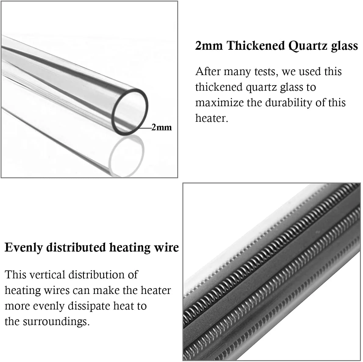 HITOP 25W 50W 100W 200W 300W Adjustable Aquarium Heater, Submersible Fish Tank Heater Thermostat with Suction Cups (100W-grey)