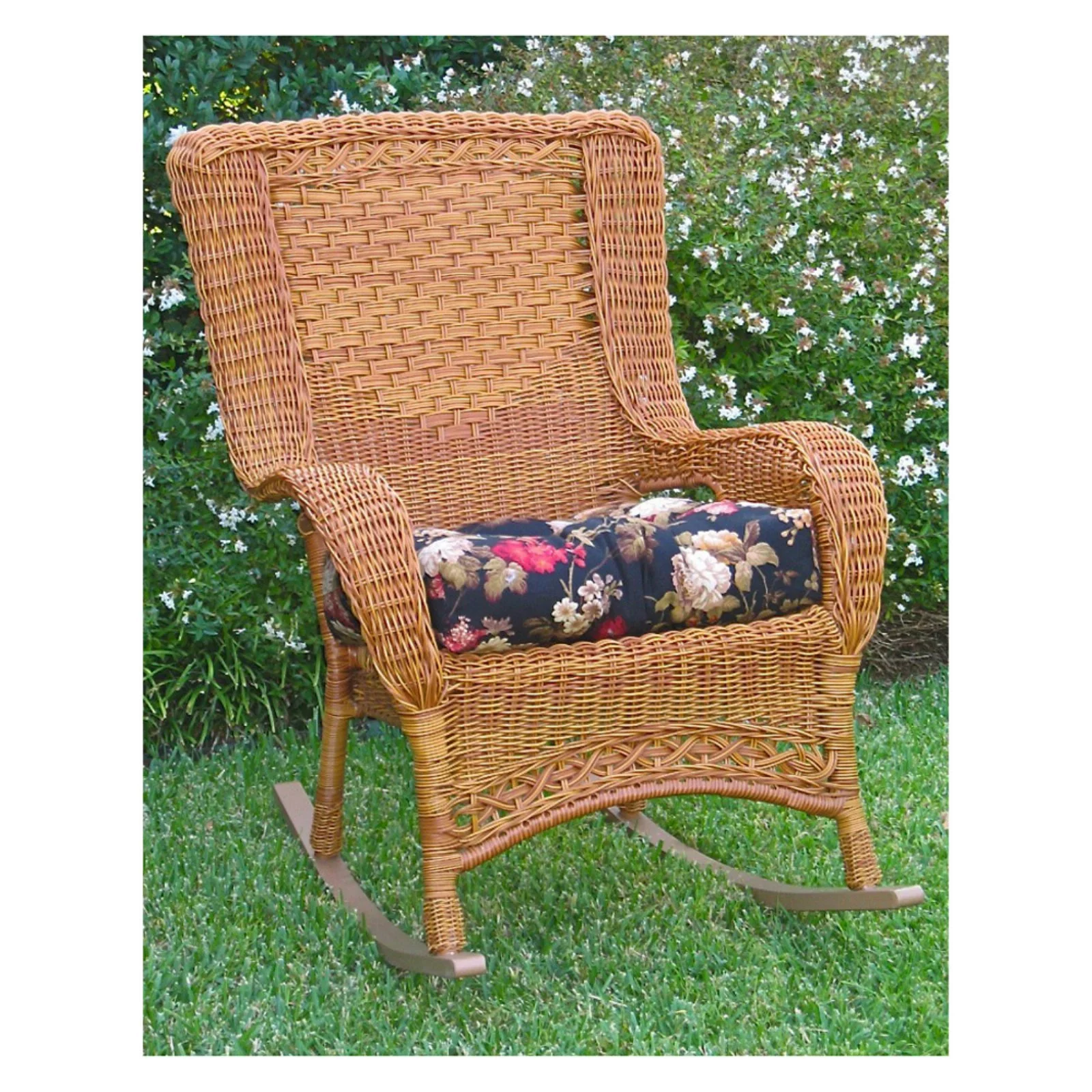 International Caravan  San Tropez Resin Wicker Aluminum Rocker - Antique Pecan
