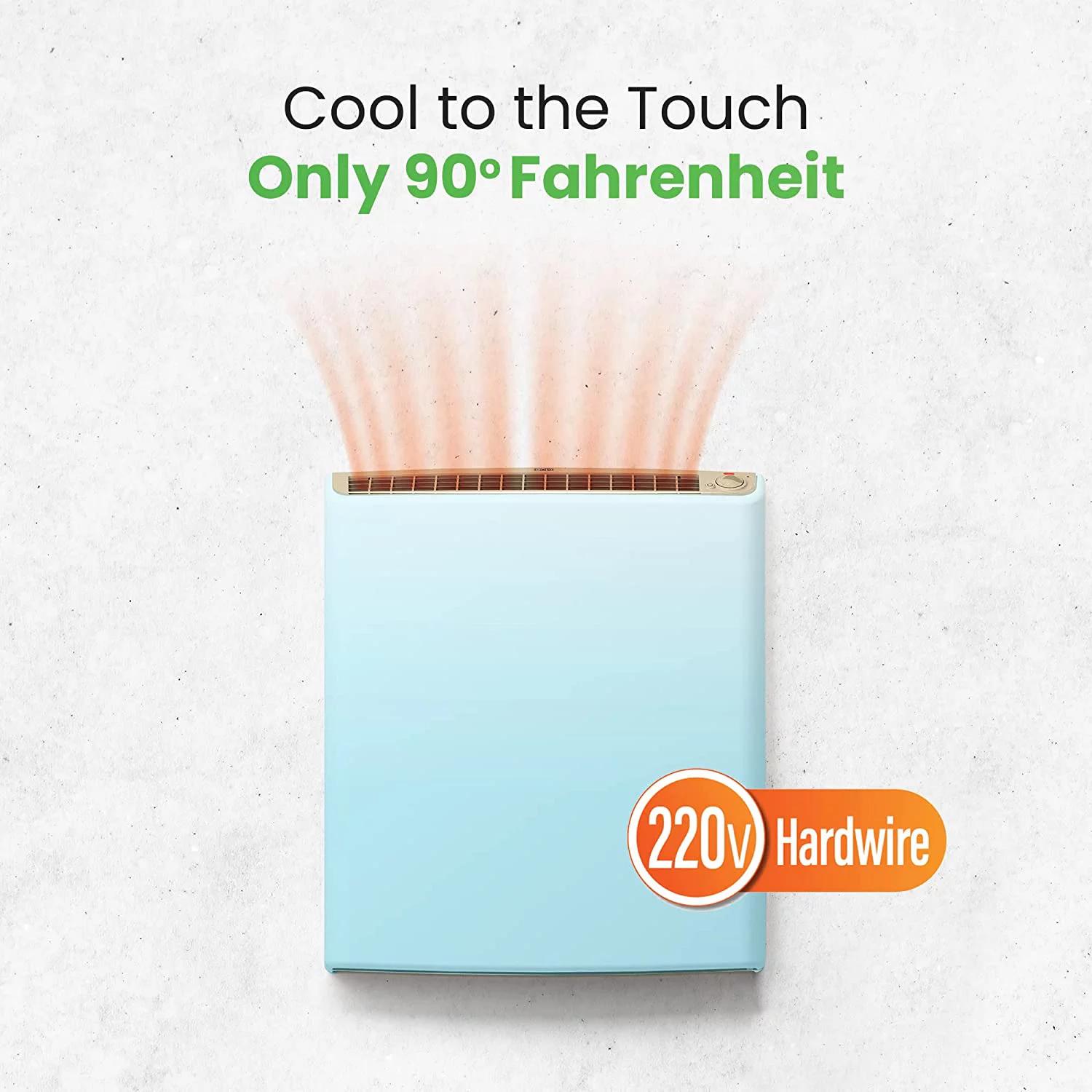 220 Volt Hardwired Electric Panel Wall Heater for Home, Energy Efficient, Child Safe, Quiet, Great for Bedrooms, Bathrooms, Office, Kitchen, Garage, Tip-Over Protection, Comfort-Level Thermostat