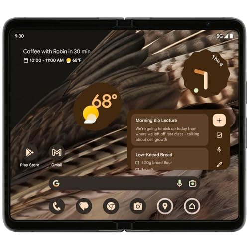 Google Pixel Fold - Unlocked Android 5G Smartphone with Telephoto Lens and Ultrawide Lens - Foldable Display - 24-Hour Battery - Obsidian - 256 GB (Renewed)