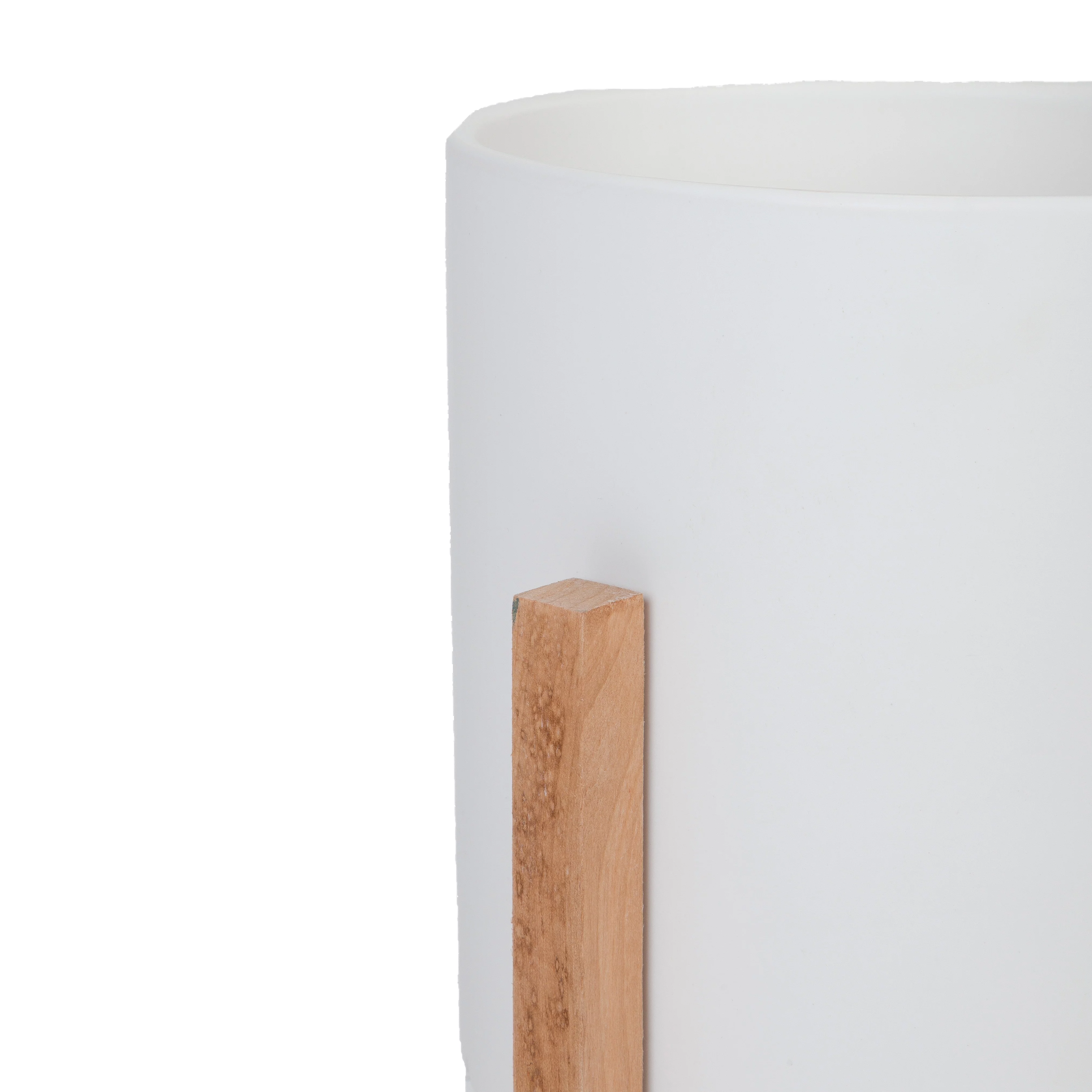 Liam Modern Ceramic Planter with Wood Legs