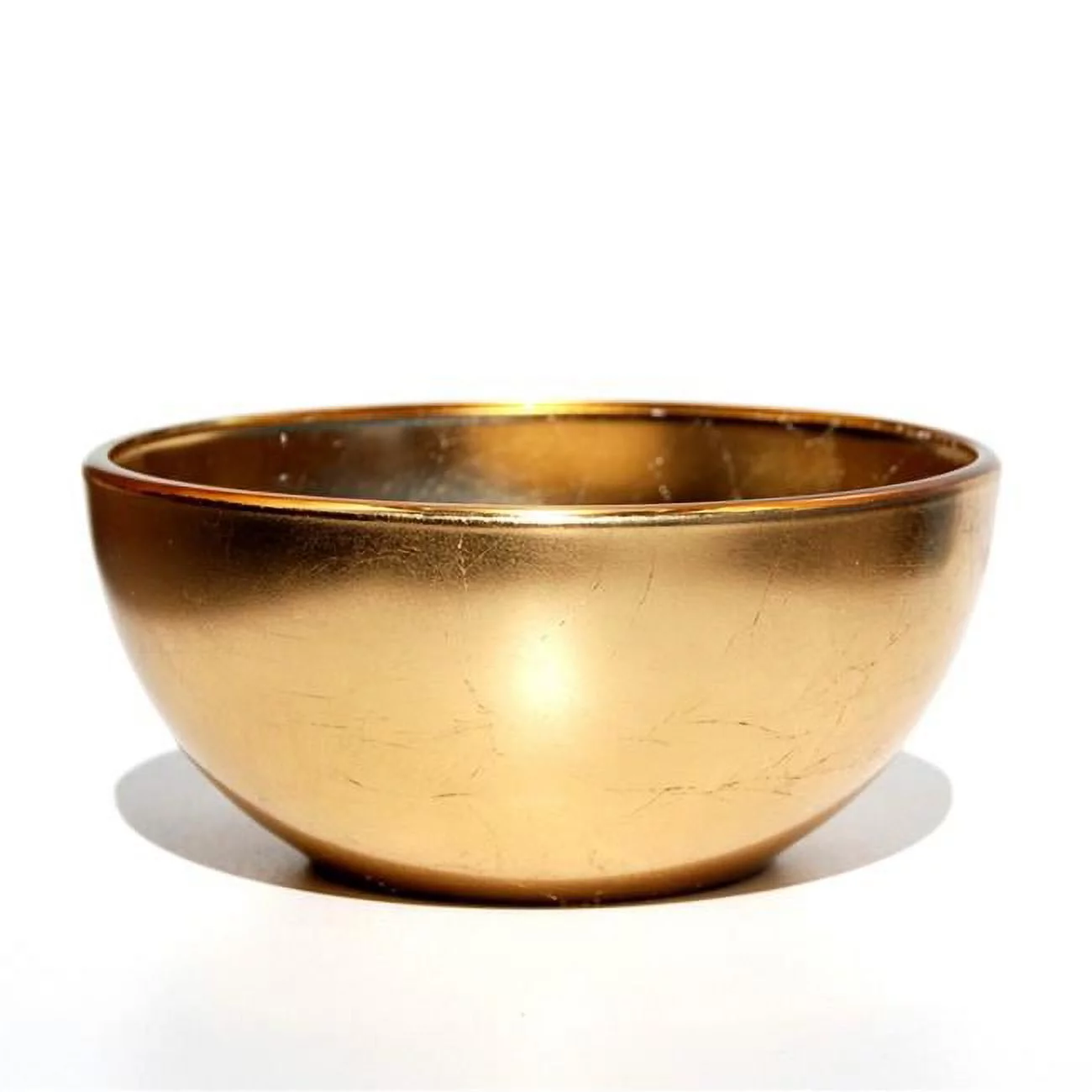 Red Pomegranate Collection  6 in. Gilt Gilded Glass Side Bowl Set, Gold