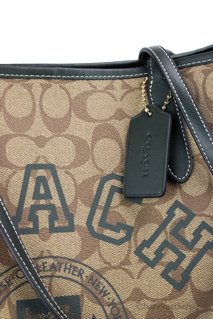 Coach (CB869) Varsity Khaki Amazon Green Multi Signature Canvas City Tote Bag