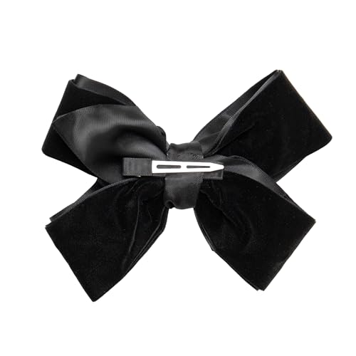 HAIRBOWS Girls' Velvet Hair Bows with a Knot Wrap Center on a Clip, All Ages and Hair Types, 6 Inch Bow, Red