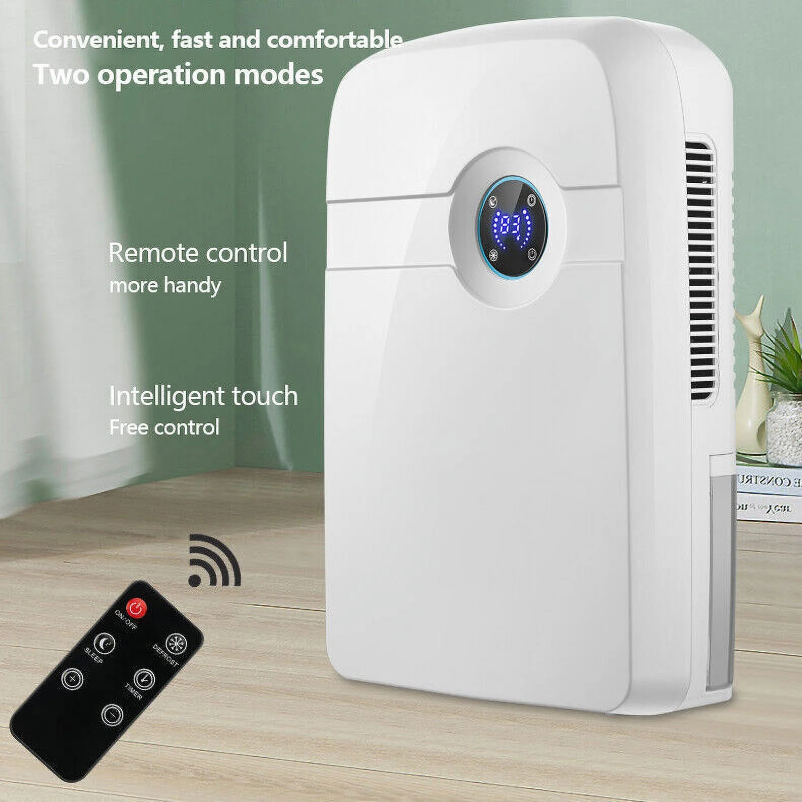 Mini Dehumidifier for Bedroom Caravan RV Garage 2.5L Water Tank W/ Drain Hose