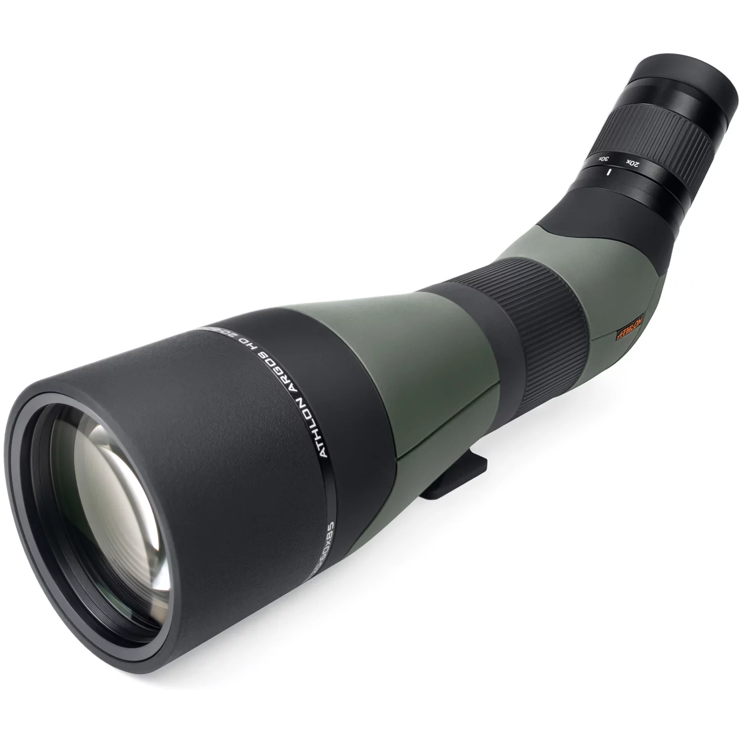 Athlon Optics Argos HD 20-60x85 Spotting Scope, 45 Degree Angle - Green/Black (314001)