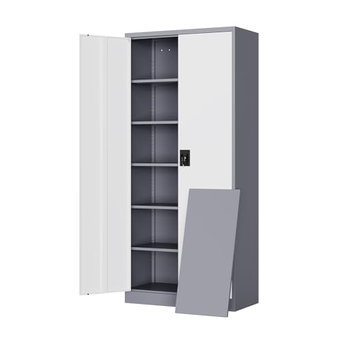 Yizosh Metal Garage Storage Cabinet with Lock, 71