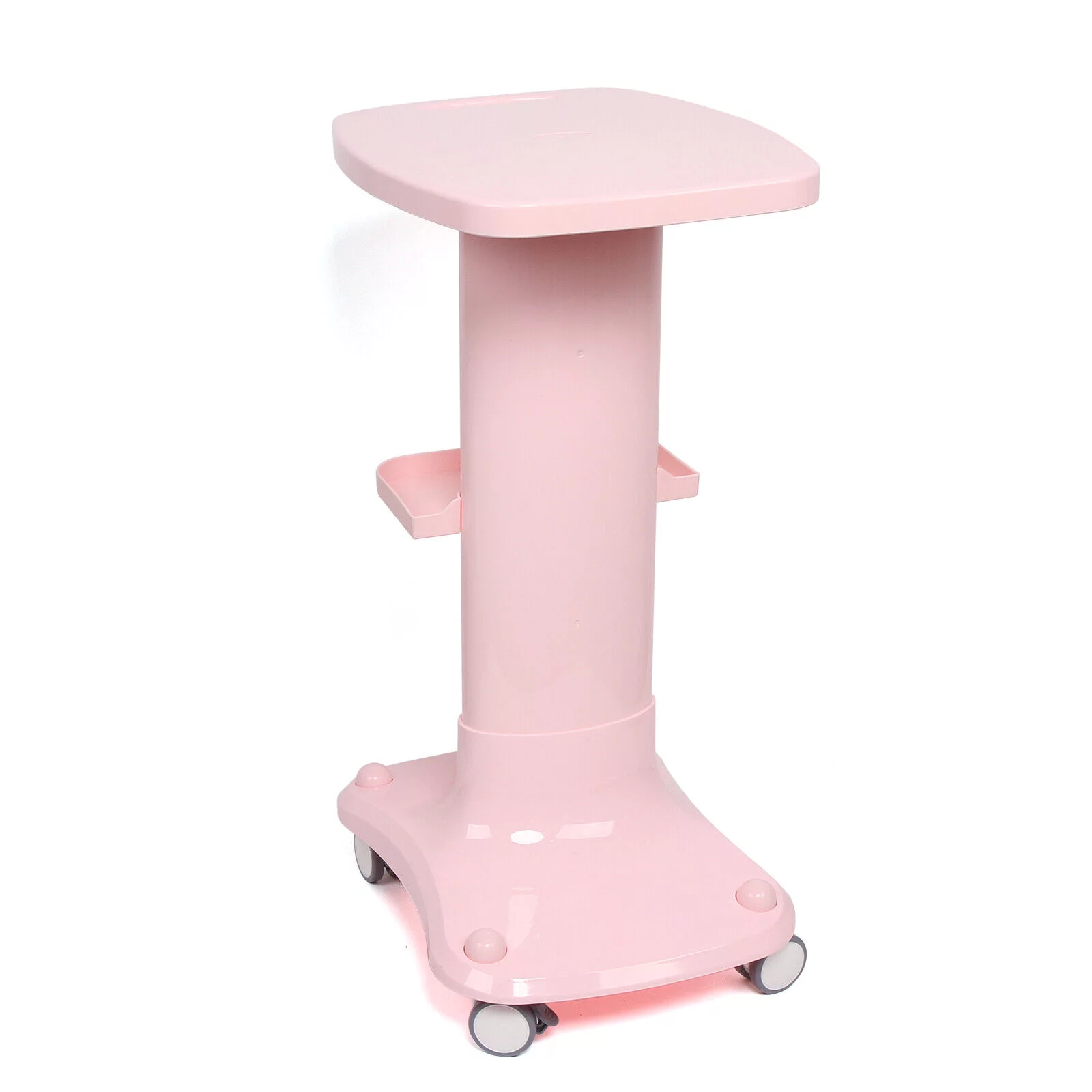 CNCEST Pink Beauty Salon Machine Stand Rolling Cart Beauty SPA Apparatus Trolley Holder ABS