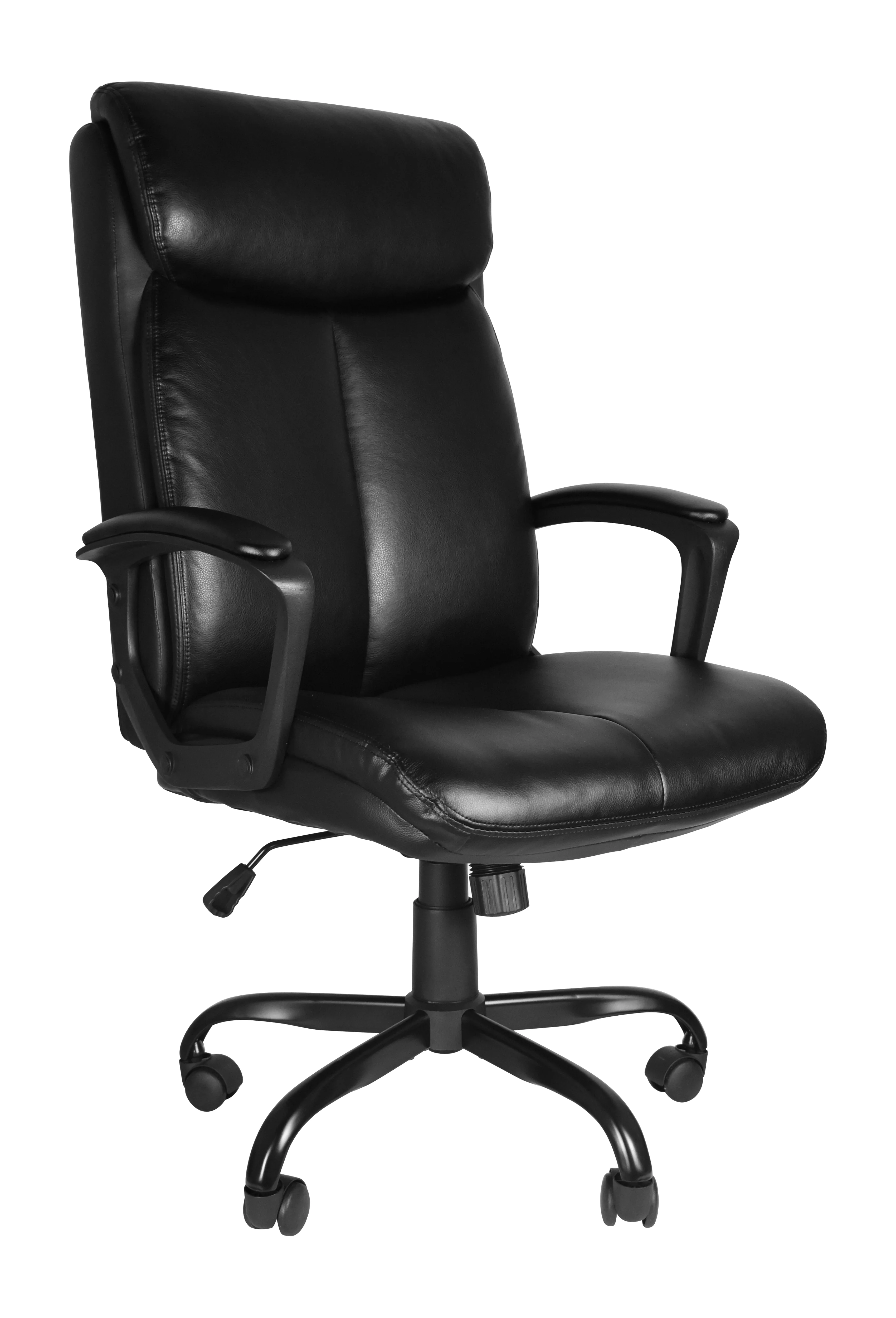 CoSoTower Office Desk Chair with High Quality PU Leather, Adjustable Height/Tilt, 360-Degree Swivel, 300Lbs , Black