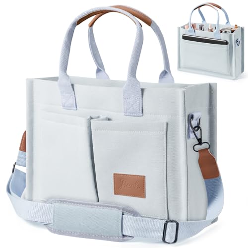 Canvas Tote Bags with Pockets - Women's Everyday Satchel Handbag