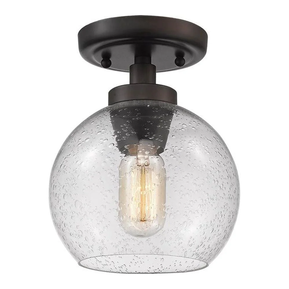 Galveston Flush Mount in Pewter with Clear Glass