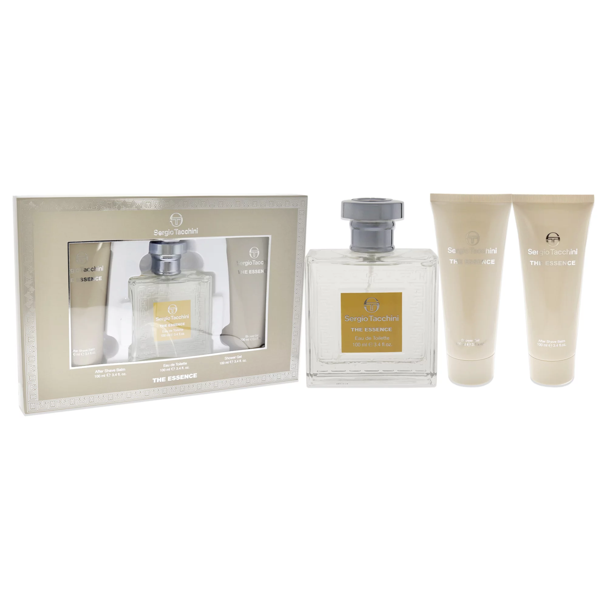 Sergio Tacchini The Essence 3 Pc Gift Set - 3.4oz EDT Spray, 3.4oz After Shave Balm, 3.4oz Shower Gel