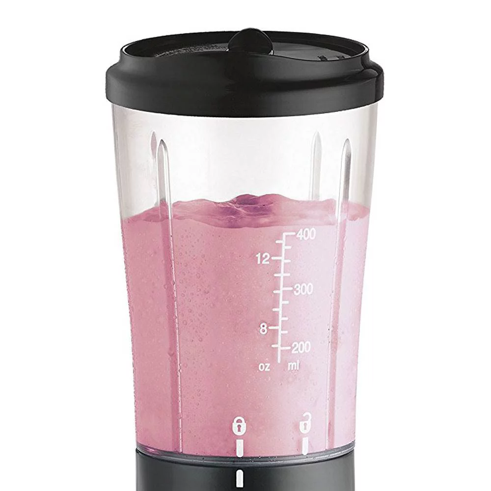 Hamilton Beach 51101BA Single Serve Smoothie Blender w/ Travel Cup & Lid, Black