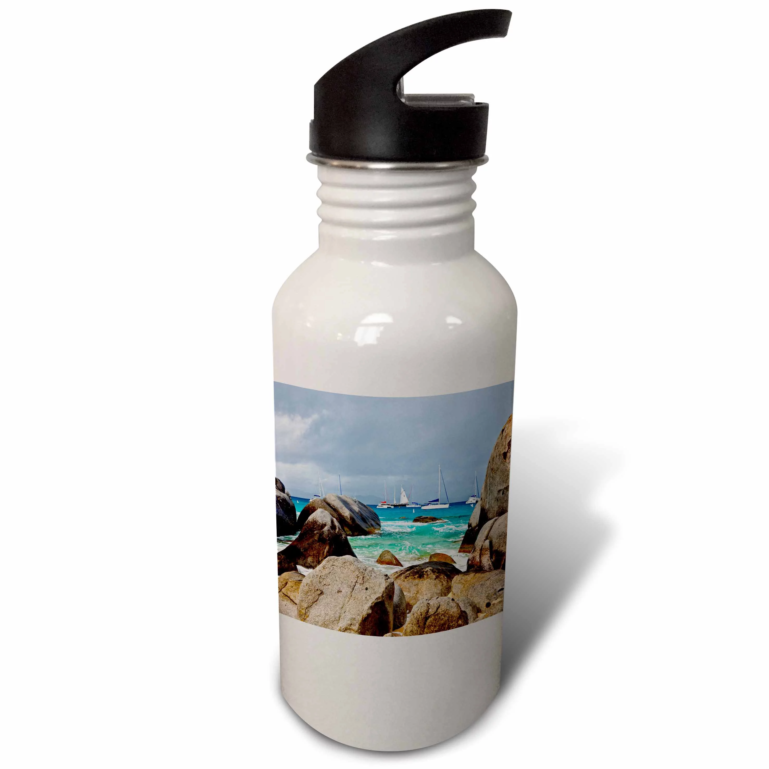 The Baths on Virgin Gorda in the British Virgin Islands. 21 oz Sports Water Bottle wb-188566-1