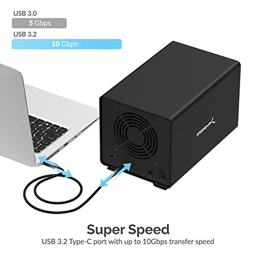 SABRENT USB 3.2 5-Bay 3.5” SATA Hard Drive Docking Station, Trayless Design, USB-C 10Gbps, Independent Power Switches, Locking Bays, Aluminum Cooling, Compatible with Windows Mac Linux (DS-SC5B)
