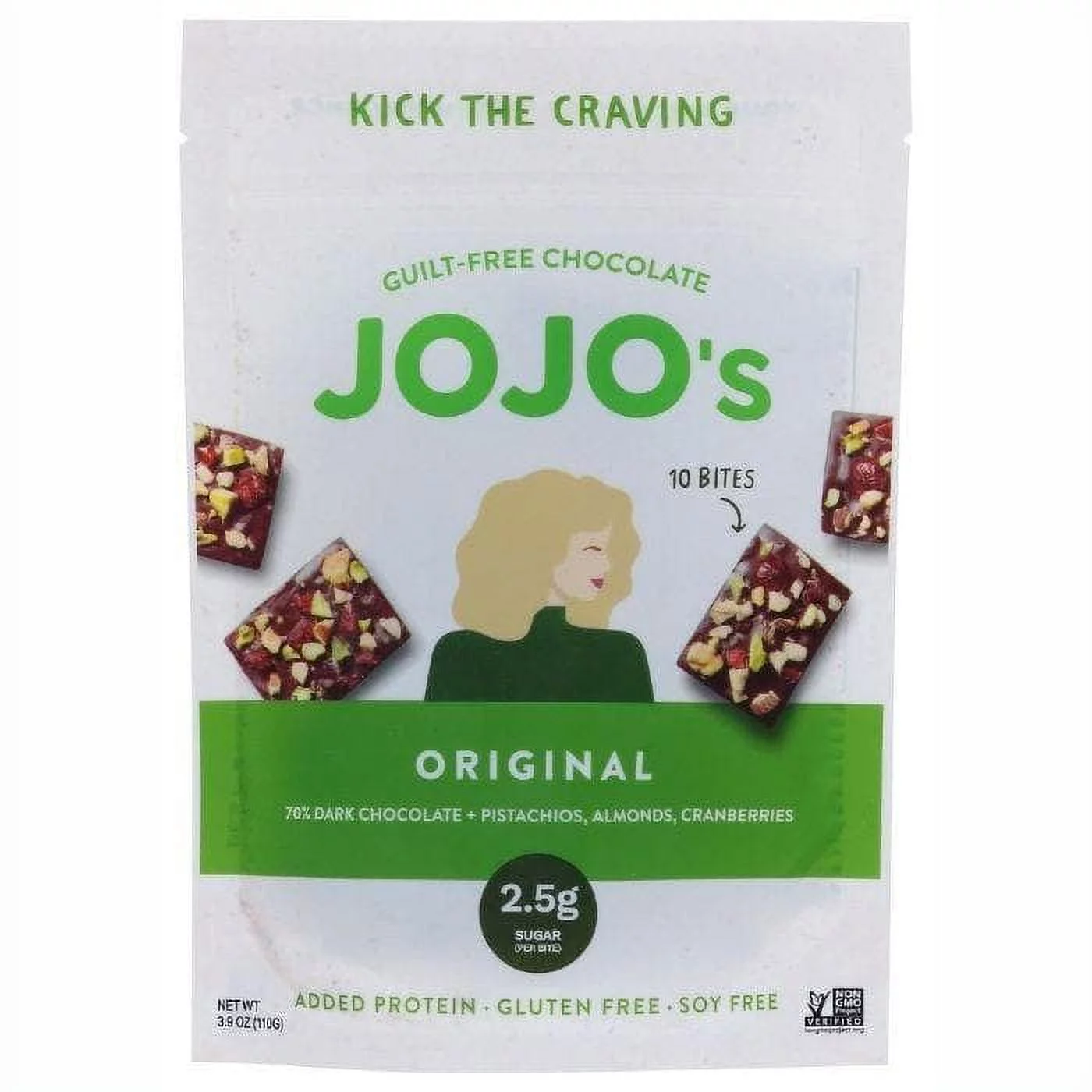 JOJO's Chocolate Vegan Peanut Butter Dark Chocolate Candy Bars, 3.9 oz Pack Of 6