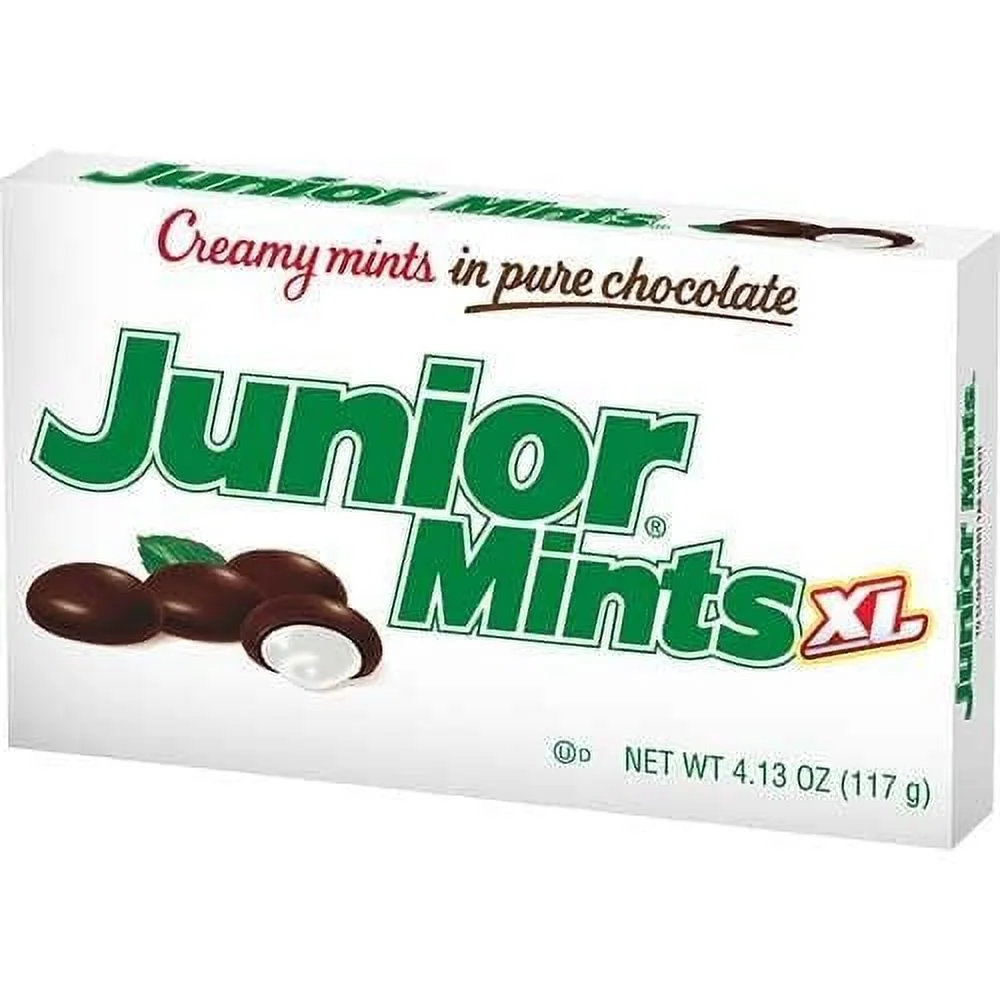 Junior Mints Xl - Creamy Mints Infused In Rich Chocolate Candy - Extra Large Box (Pack Of 8)
