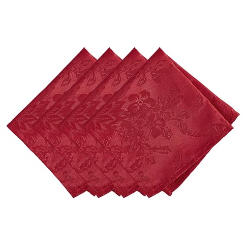 Elrene Home Fashions Poinsettia Elegance Jacquard Holiday Table Runner, 13