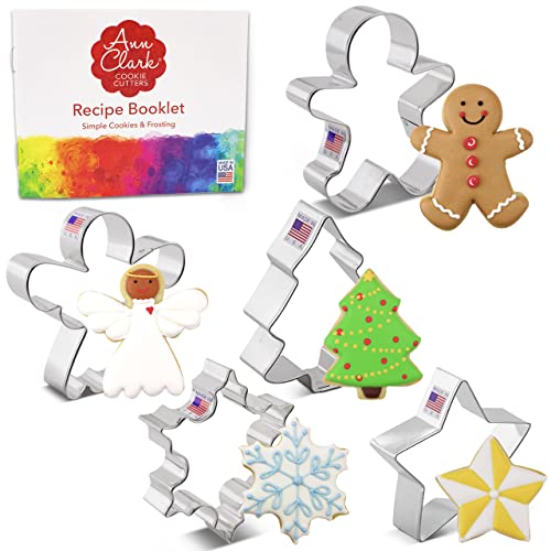 Ann Clark Cookie Cutters Christmas Cookie Cutters 3-Pc. Set Made in USA, Snowflake, Gingerbread Man, Christmas Tree