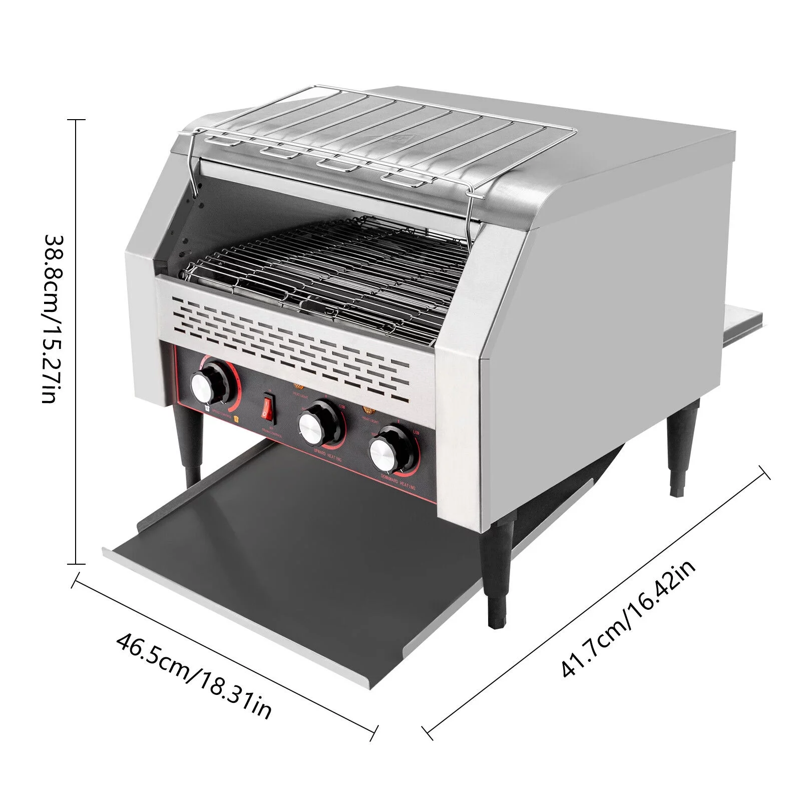 DENSET 450Slices/H 2600W Commercial Conveyor Toaster Bread Baking Machine TT-450L 110V