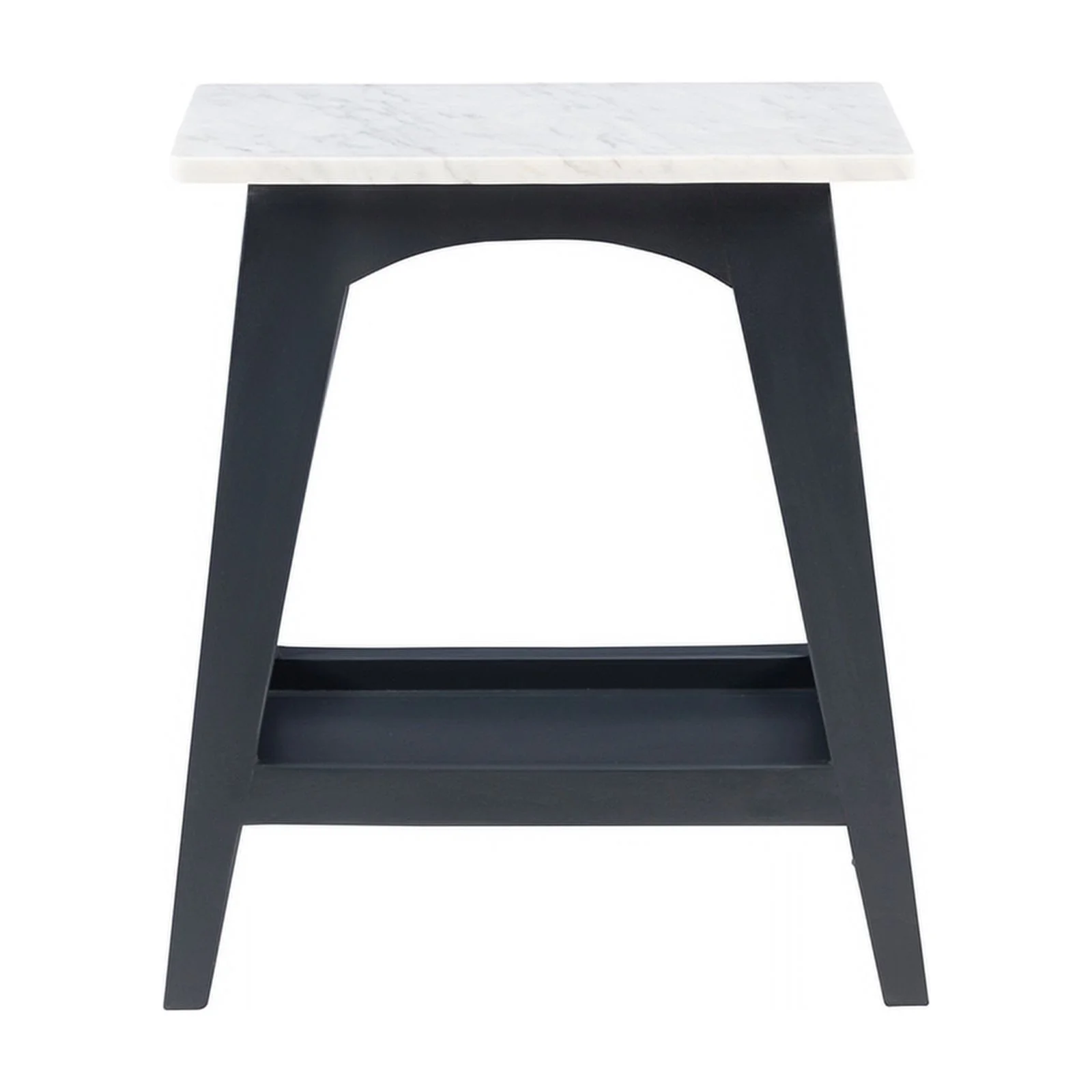 Linon Pace Marble and Wood Side Table in Gray