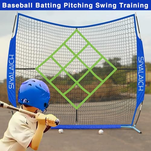 7x7 ft Baseball and Football & Soccer Net,for Baseball & Softball Batting,Football Throwing,Soccer Shots,Improve Aim Able,Multi-Function Sports Net,for Kids and Adults of All Skill Levels ﻿
