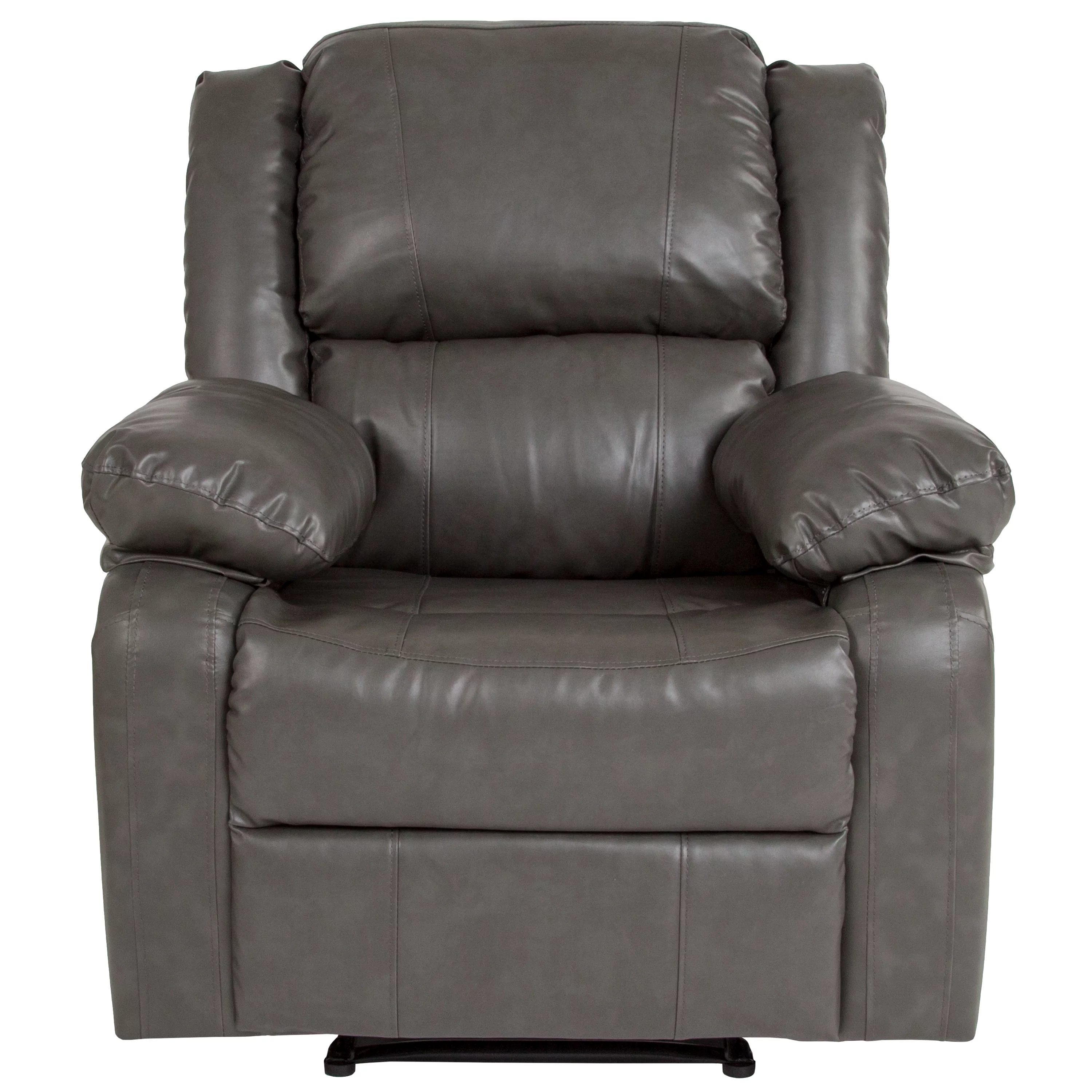 BizChair Gray LeatherSoft Recliner