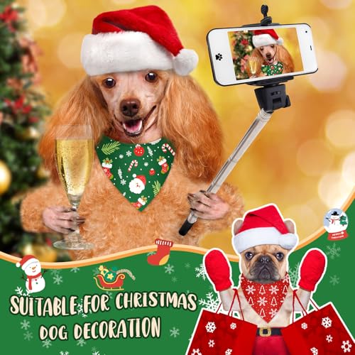 100 Pcs Christmas Dog Bandanas Bulk Xmas Red Plaid Bandanas Soft Triangle Bibs Adjustable Scarf for Small Medium Large Pets