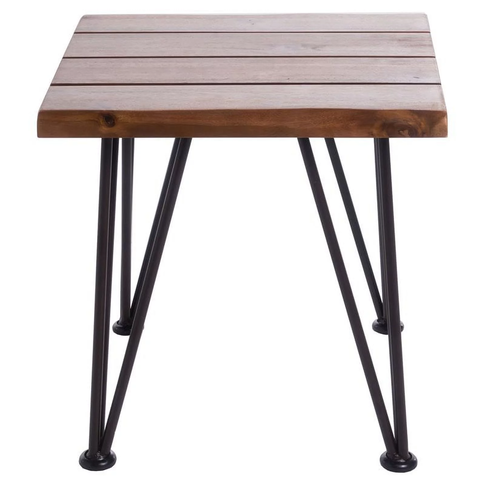 Noble House Geania Acacia Wood Indoor Side Table in Teak Finish