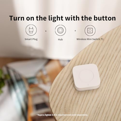 Aqara Zigbee 3.0 Wireless Mini Switch T1, Requires Aqara Hub,Versatile 3-Way Control Button for Smart Home Devices, Compatible with Apple Homekit, Works with IFTTT(OTA Update Support)