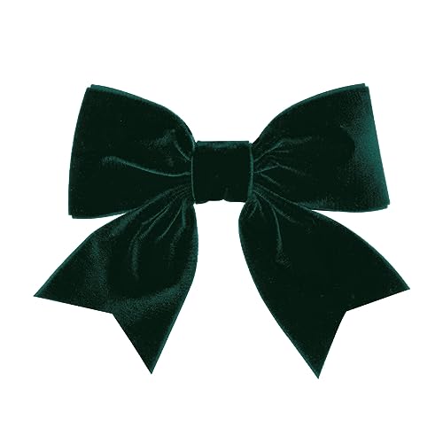 Wee Ones Girls' Plush Velvet Bowtie with Tails on a WeeStay Hair Clip, Small King, Black